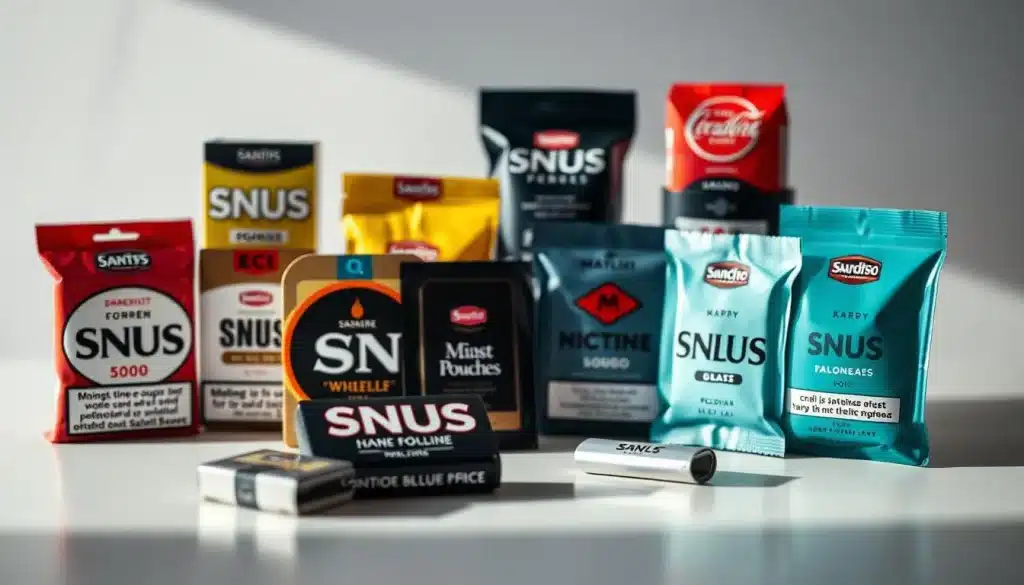 Eine geschmackvoll beleuchtete Präsentation beliebter Snus- und Nikotinbeutel-Marken, die ihre unverwechselbaren Verpackungen und Markenzeichen zur Geltung bringt. Die Produkte sind kunstvoll auf einer eleganten, minimalistischen Oberfläche arrangiert, sodass ihre optische Attraktivität im Mittelpunkt steht. Die Beleuchtung betont die Tiefe und Textur der Materialien und schafft eine hochwertige, ästhetische Anmutung. Die Szene wurde mit einer Sony A7R IV mit 70-mm-Objektiv aufgenommen, wobei ein Polarisationsfilter verwendet wurde, um die Klarheit und den Kontrast zu verbessern. Die Gesamtkomposition vermittelt ein Gefühl von Raffinesse und Liebe zum Detail und spiegelt den anspruchsvollen Geschmack der Münchner Snus- und Nikotinbeutel-Konsumenten wider.
